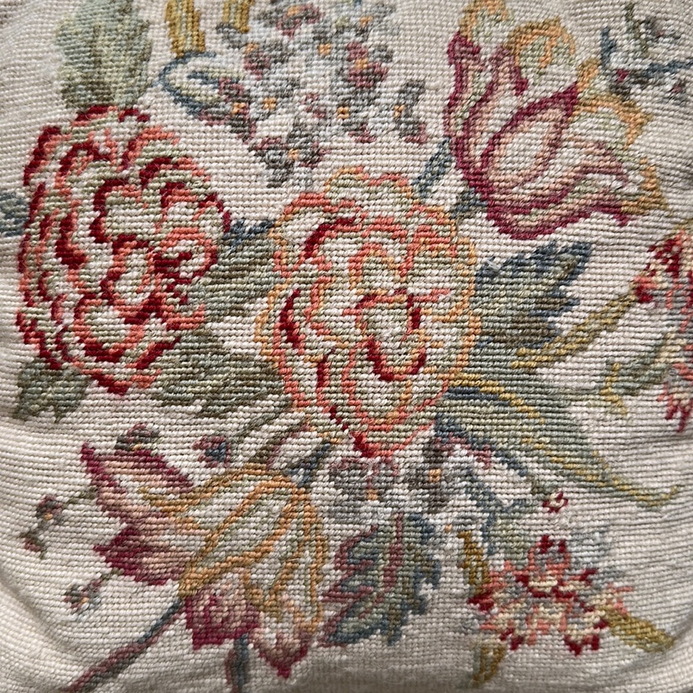 Vintage Laura Ashley needlepoint pillows